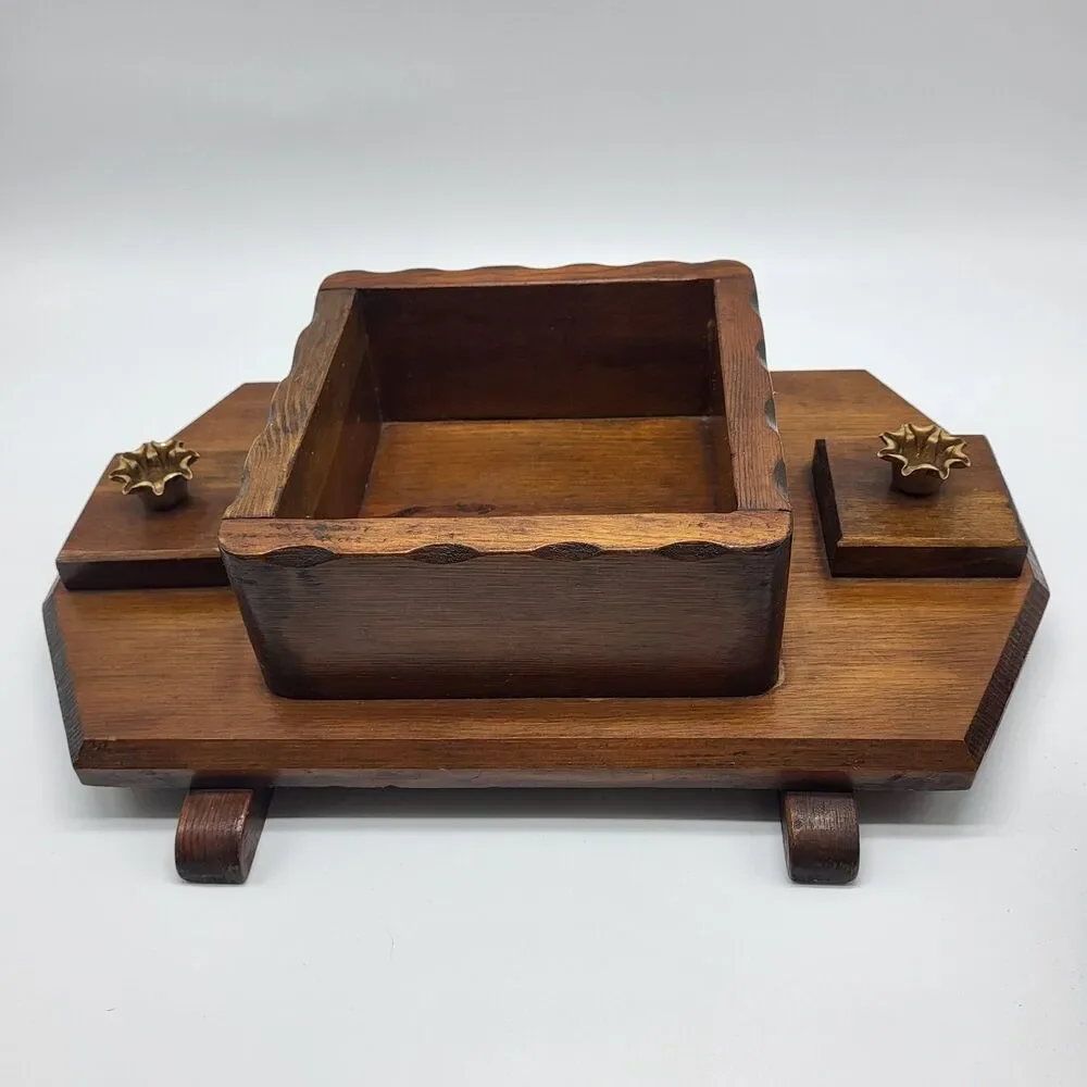 Vintage Wooden Double Taper Candle Holder Table Centerpiece Rustic Primitive